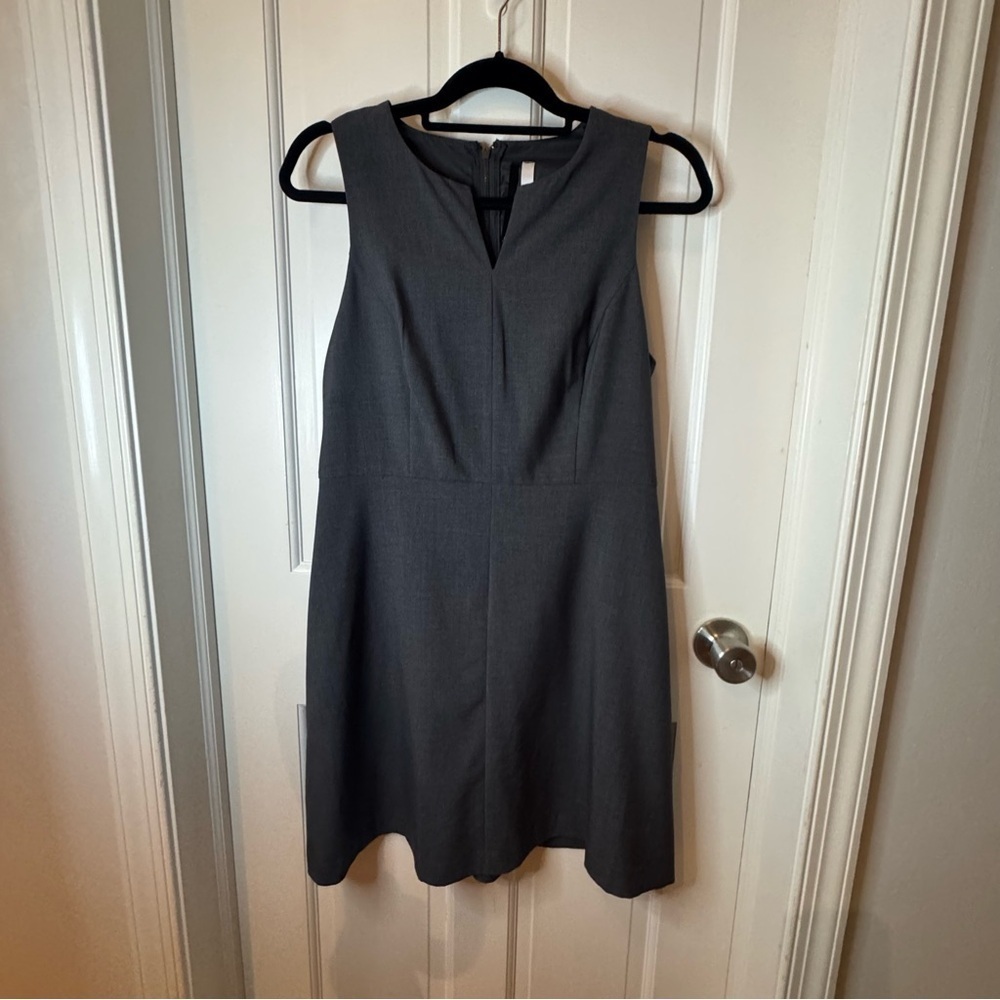 Kensie Grey Split Neck Sleeveless A-Line Dress Women’s Size M